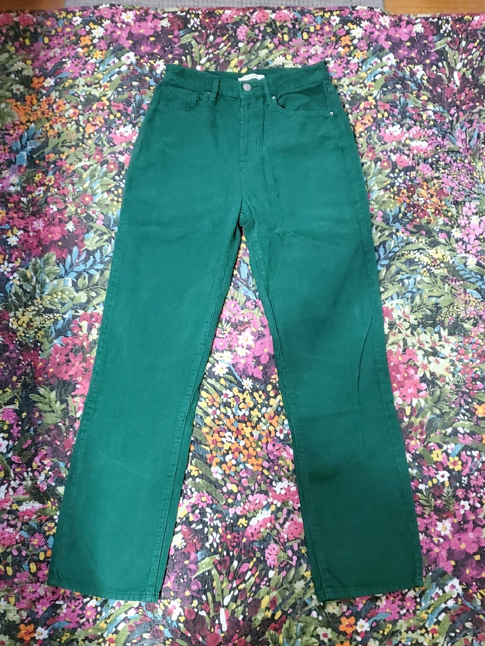 pacsun green corduroy high-rise "dad jean" pants size 27